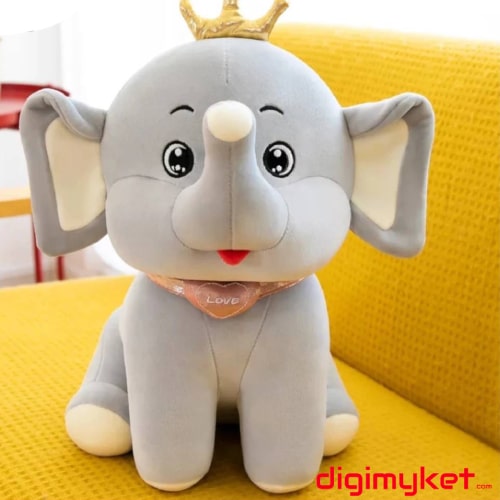 عروسک فیل تاج طلایی بزرگ